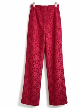 NWT Desigual Dharma Fuchsia Floral Lace Wide Leg Pants XS